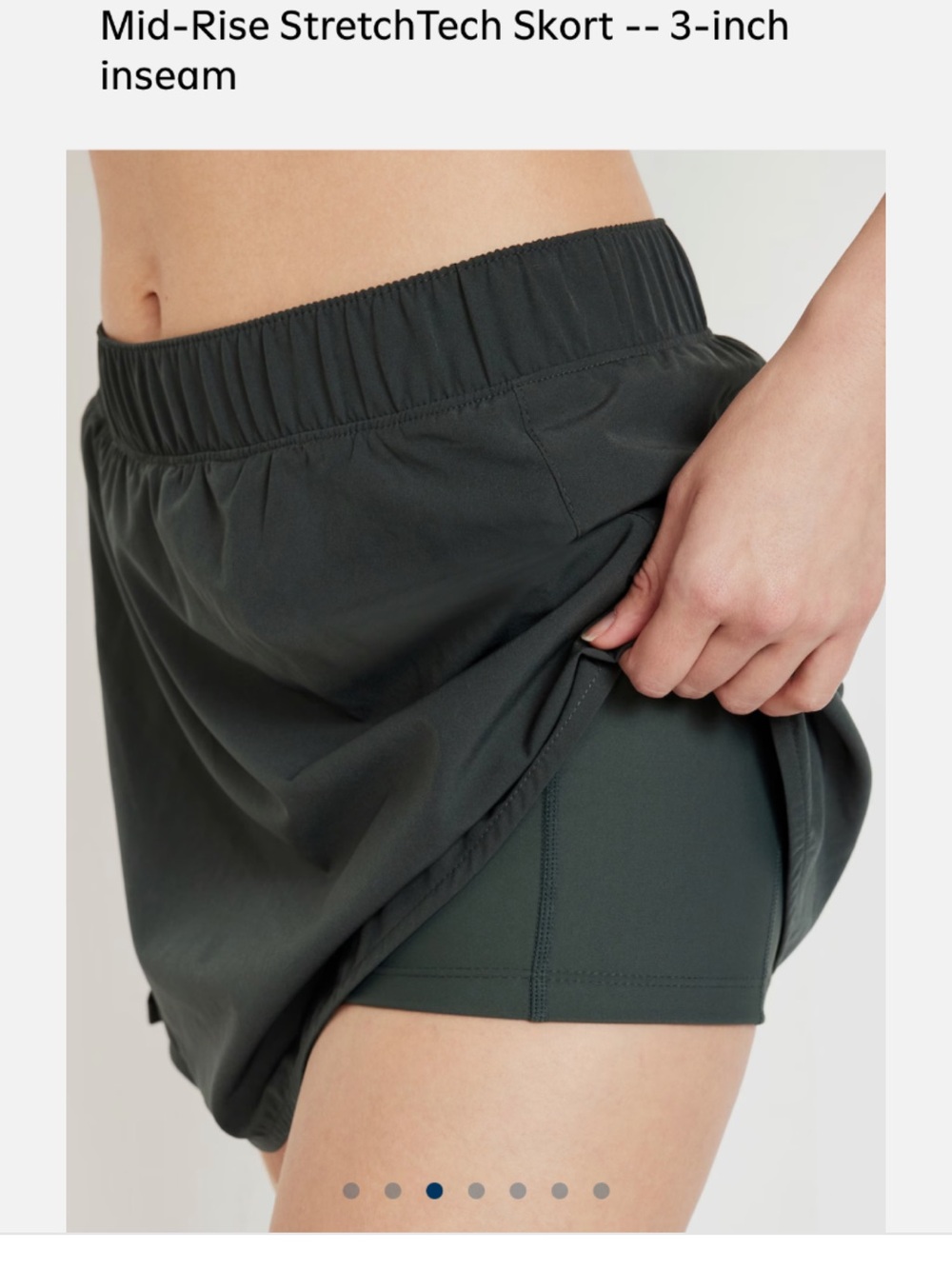 OLD NAVY Mid-Rise StretchTech Skort Quick Dry Dark Green Small